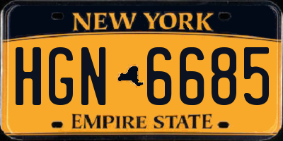 NY license plate HGN6685