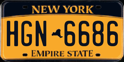 NY license plate HGN6686