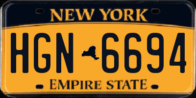 NY license plate HGN6694