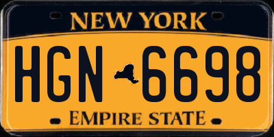 NY license plate HGN6698