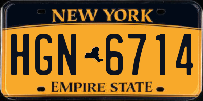 NY license plate HGN6714