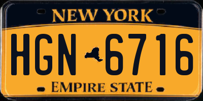 NY license plate HGN6716