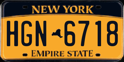 NY license plate HGN6718