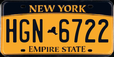 NY license plate HGN6722