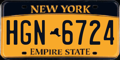 NY license plate HGN6724