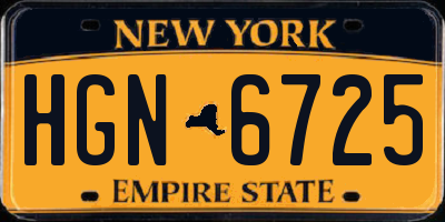 NY license plate HGN6725