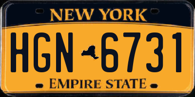 NY license plate HGN6731