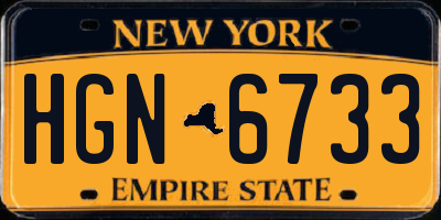 NY license plate HGN6733