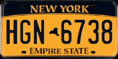 NY license plate HGN6738