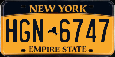 NY license plate HGN6747