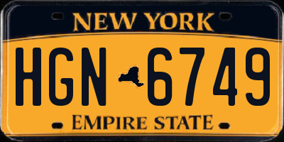 NY license plate HGN6749