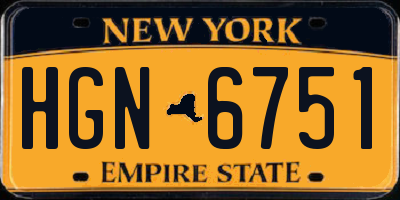 NY license plate HGN6751