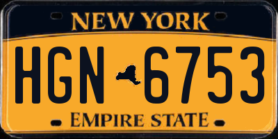 NY license plate HGN6753