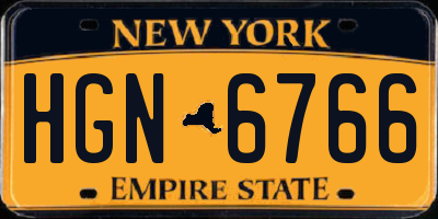 NY license plate HGN6766