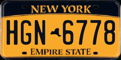 NY license plate HGN6778