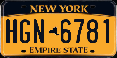 NY license plate HGN6781