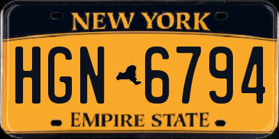 NY license plate HGN6794