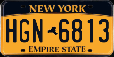 NY license plate HGN6813