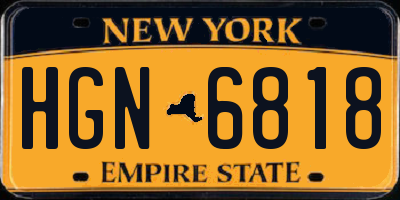 NY license plate HGN6818