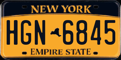 NY license plate HGN6845