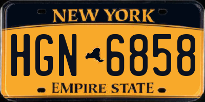 NY license plate HGN6858