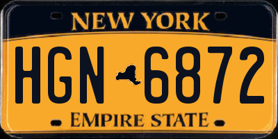 NY license plate HGN6872