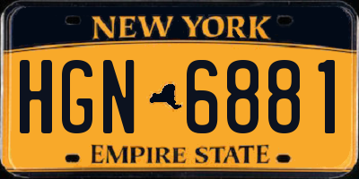 NY license plate HGN6881