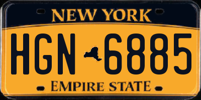 NY license plate HGN6885