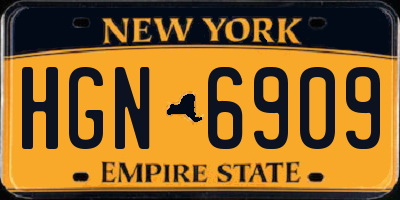 NY license plate HGN6909