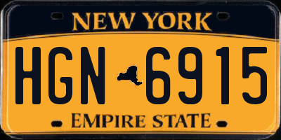 NY license plate HGN6915