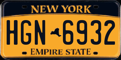 NY license plate HGN6932