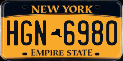 NY license plate HGN6980