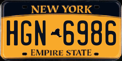 NY license plate HGN6986