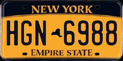 NY license plate HGN6988
