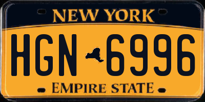 NY license plate HGN6996