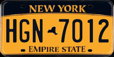 NY license plate HGN7012