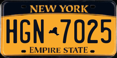 NY license plate HGN7025