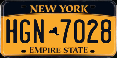 NY license plate HGN7028