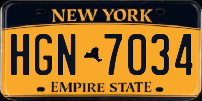 NY license plate HGN7034