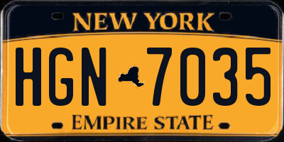 NY license plate HGN7035