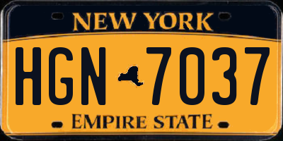 NY license plate HGN7037