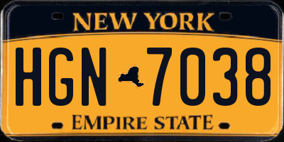 NY license plate HGN7038