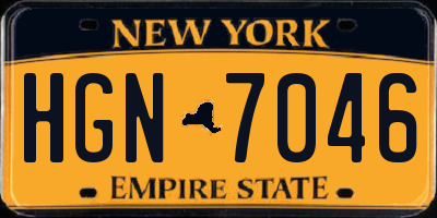 NY license plate HGN7046