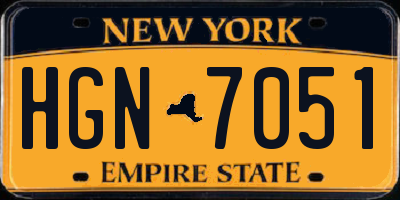NY license plate HGN7051