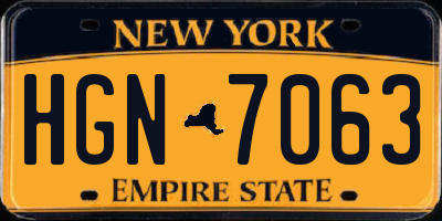 NY license plate HGN7063