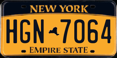 NY license plate HGN7064