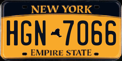 NY license plate HGN7066