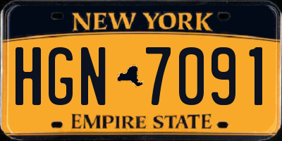 NY license plate HGN7091