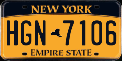 NY license plate HGN7106