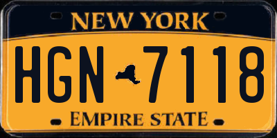 NY license plate HGN7118